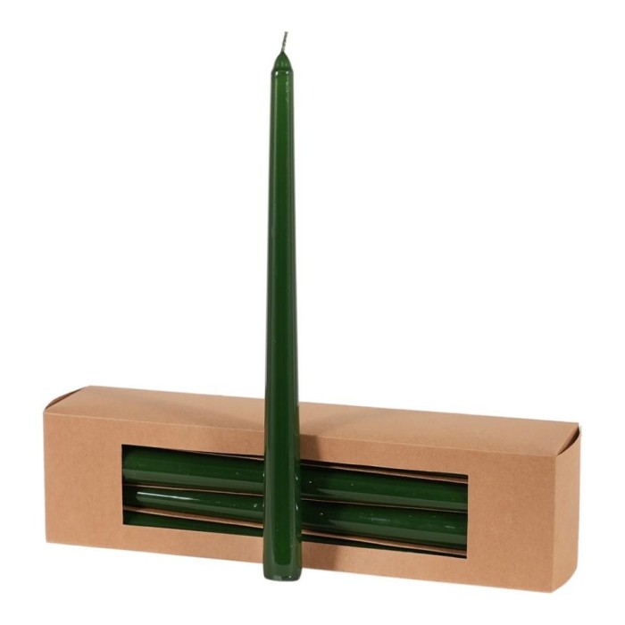 CANDELA SMALTATA H.300XD21 MM. VERDE SCURO